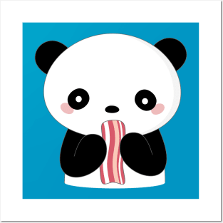 Kawaii Bacon Loving Panda T-Shirt Posters and Art